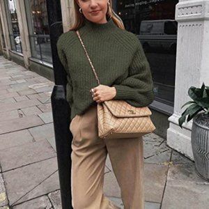 Olive Green Hooded Knit Sweater 17182 main image 1